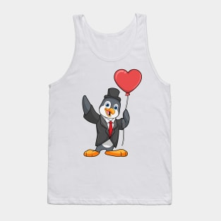 Penguin as Groom with Heart Ballon Tank Top